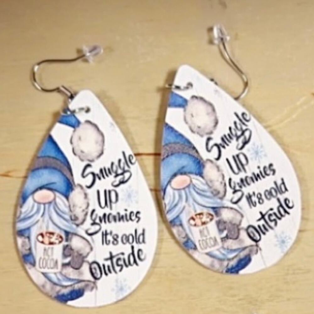 Christmas winter gnome‎ earrings dangle